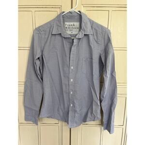 Frank & Eileen size XS blue & white striped top blouse button down